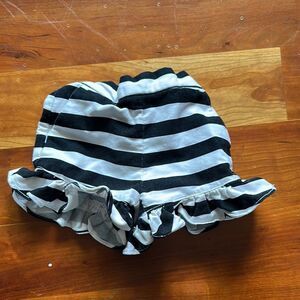 Janie and Jack Black and White Striped Ruffle Shorts